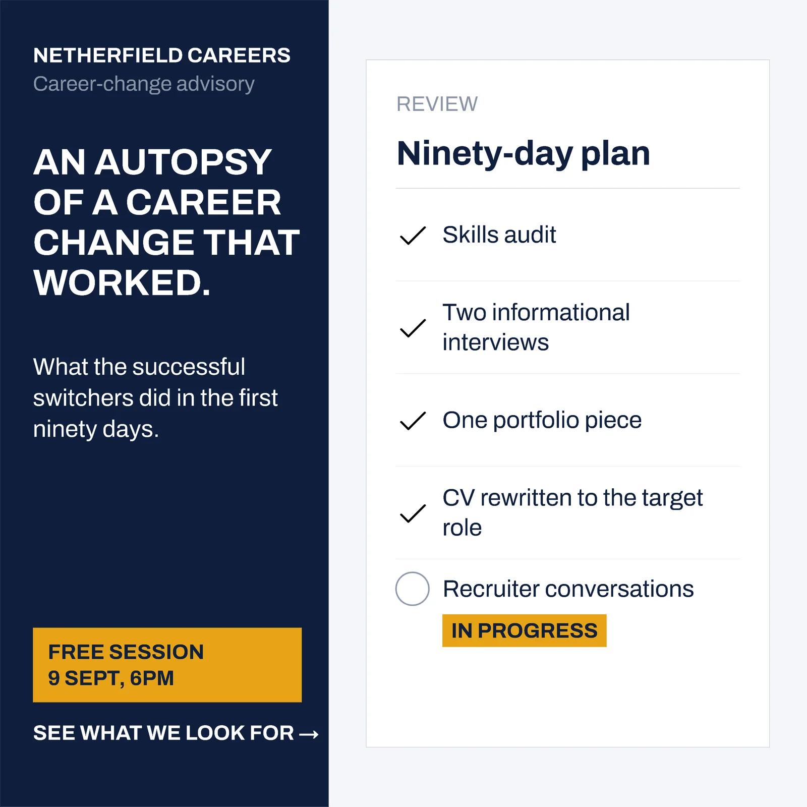 Navy column career plan — 1:1 Instagram ad template