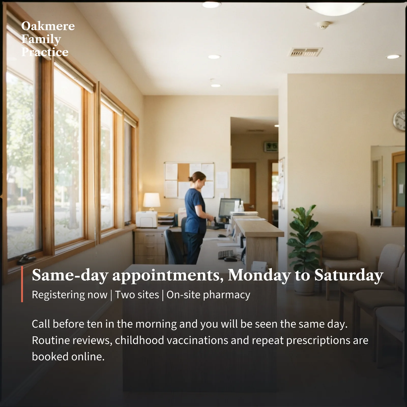 Same-Day Family Practice Photo Ad — 1:1 Instagram ad template