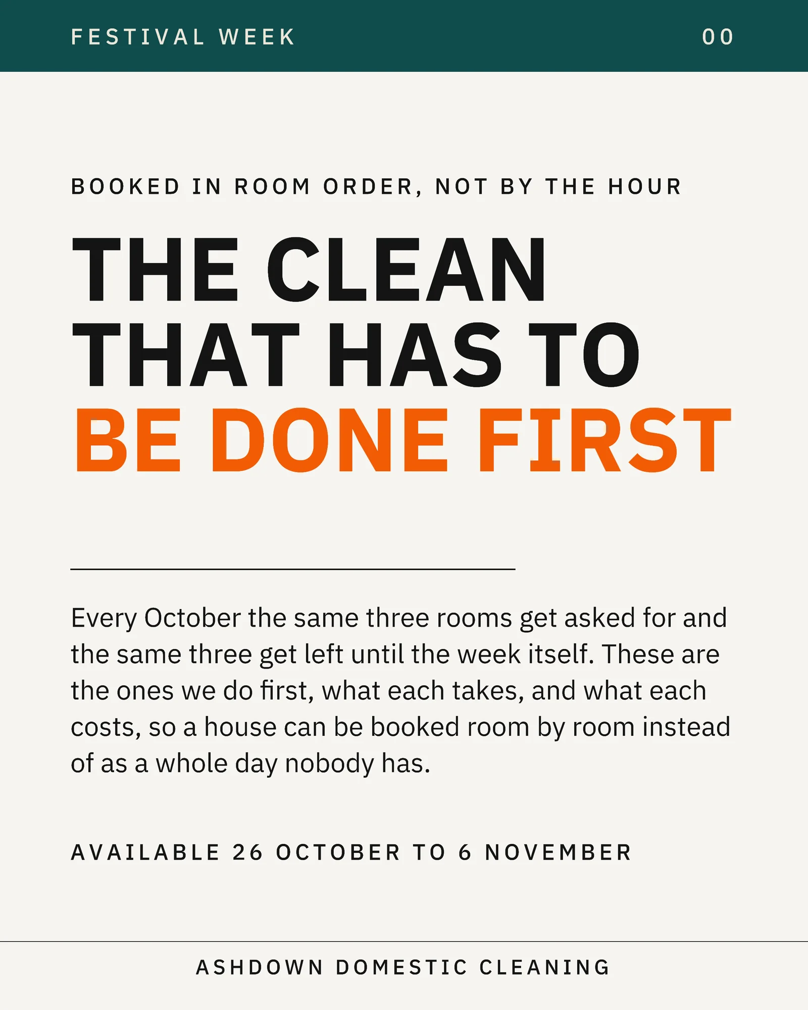 Chalk Teal Room By Room Schedule Cleaner Diwali Deep Clean Facebook Carousel — 5-panel Facebook carousel carousel template, page 1 of 5