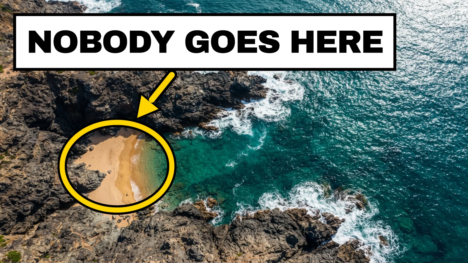 Secret Beach YouTube Thumbnail — 16:9 Youtube thumbnail template