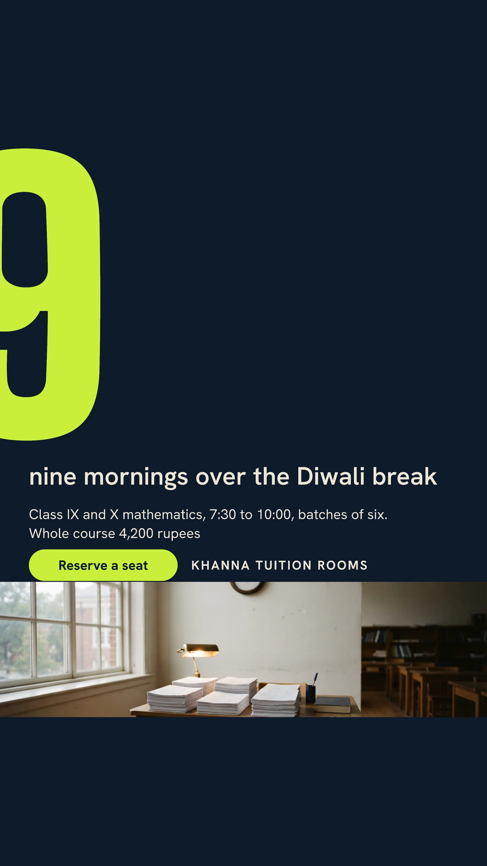 Tuition Diwali Break Course Instagram Story — 9:16 Instagram story template
