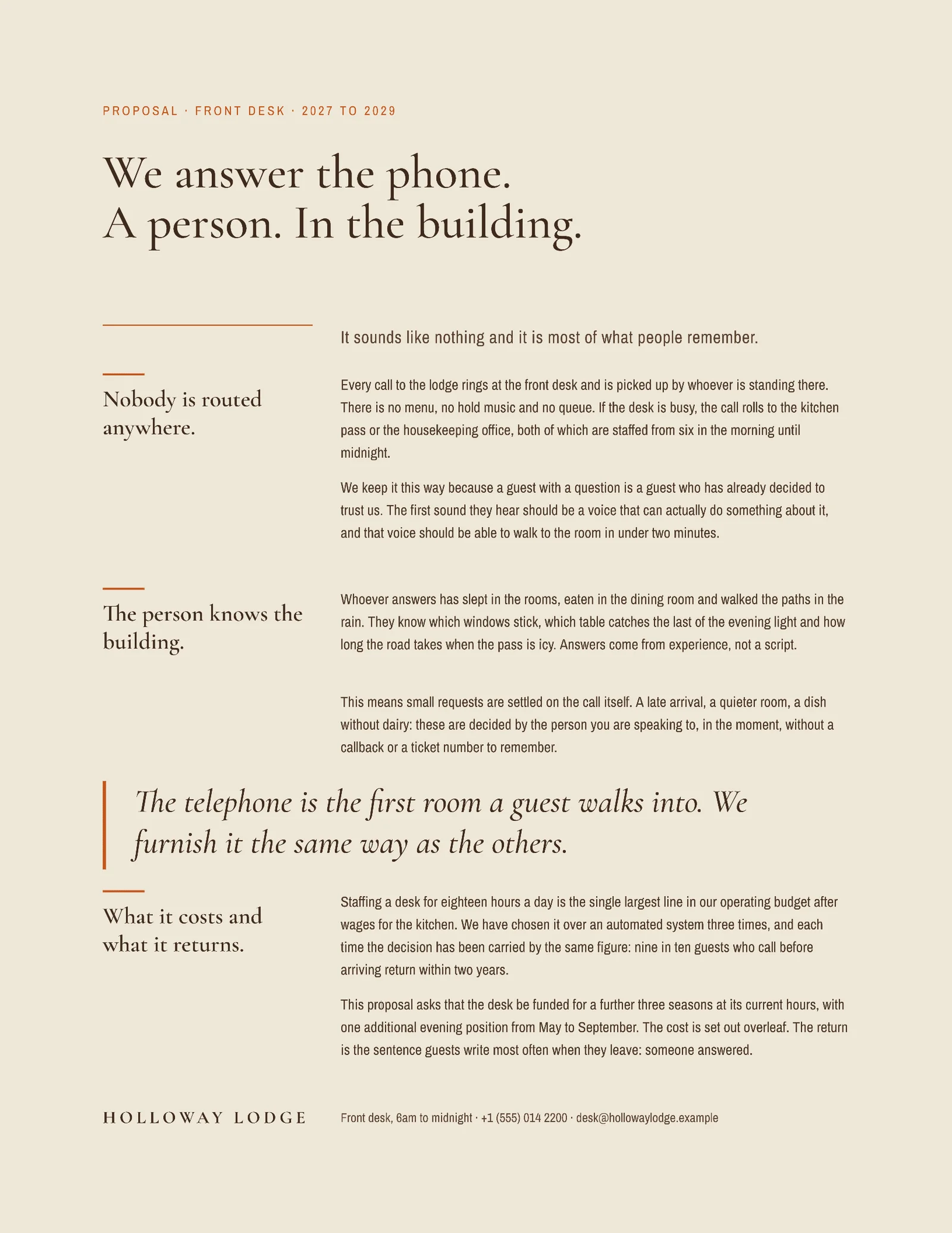 Answer The Phone Proposal — 2-page Proposal template, page 2 of 2