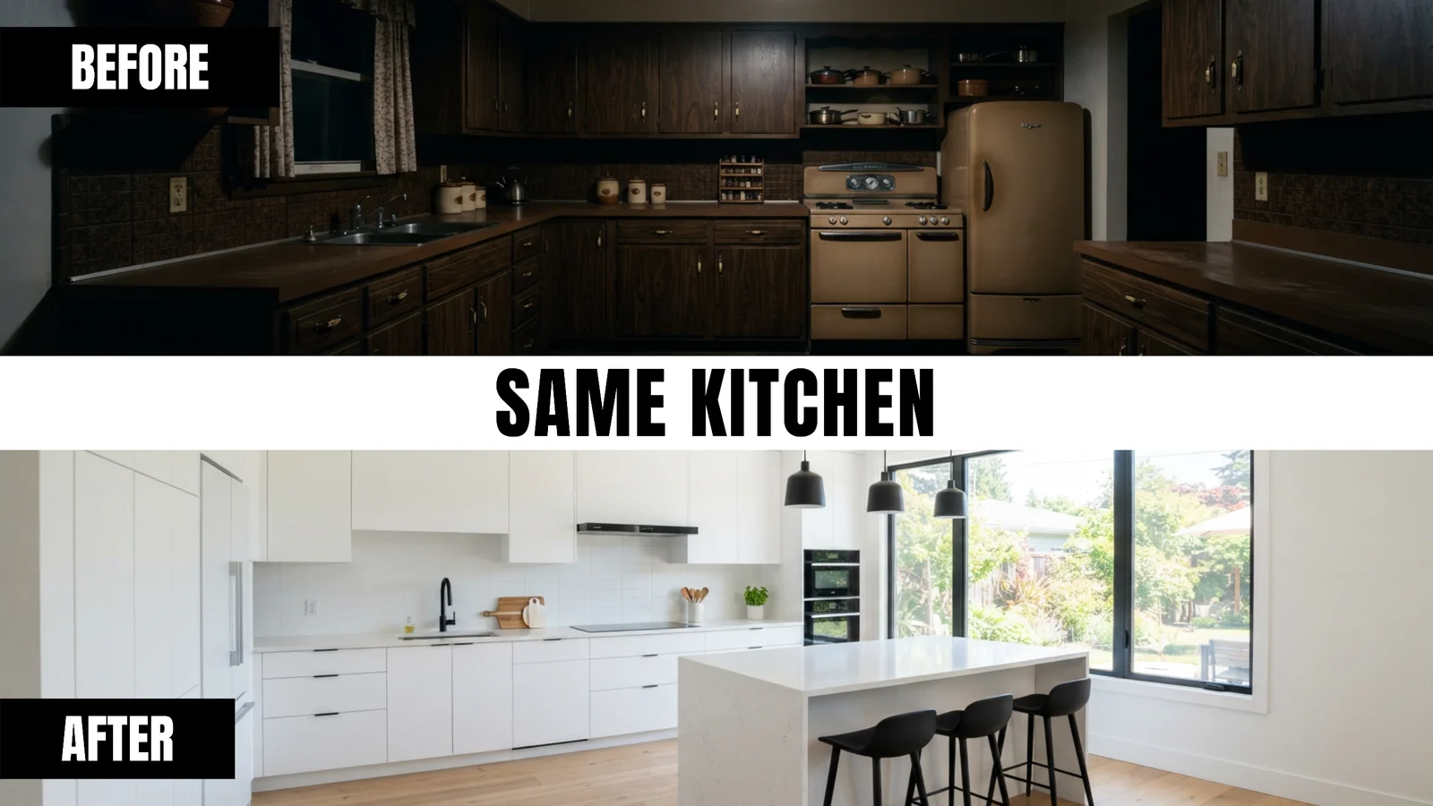 Kitchen Reno YouTube Thumbnail — 16:9 Youtube thumbnail template