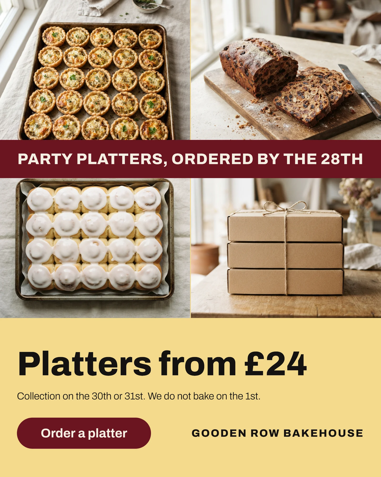 New Year Platters Bakery Instagram Ad — 4:5 Instagram ad template