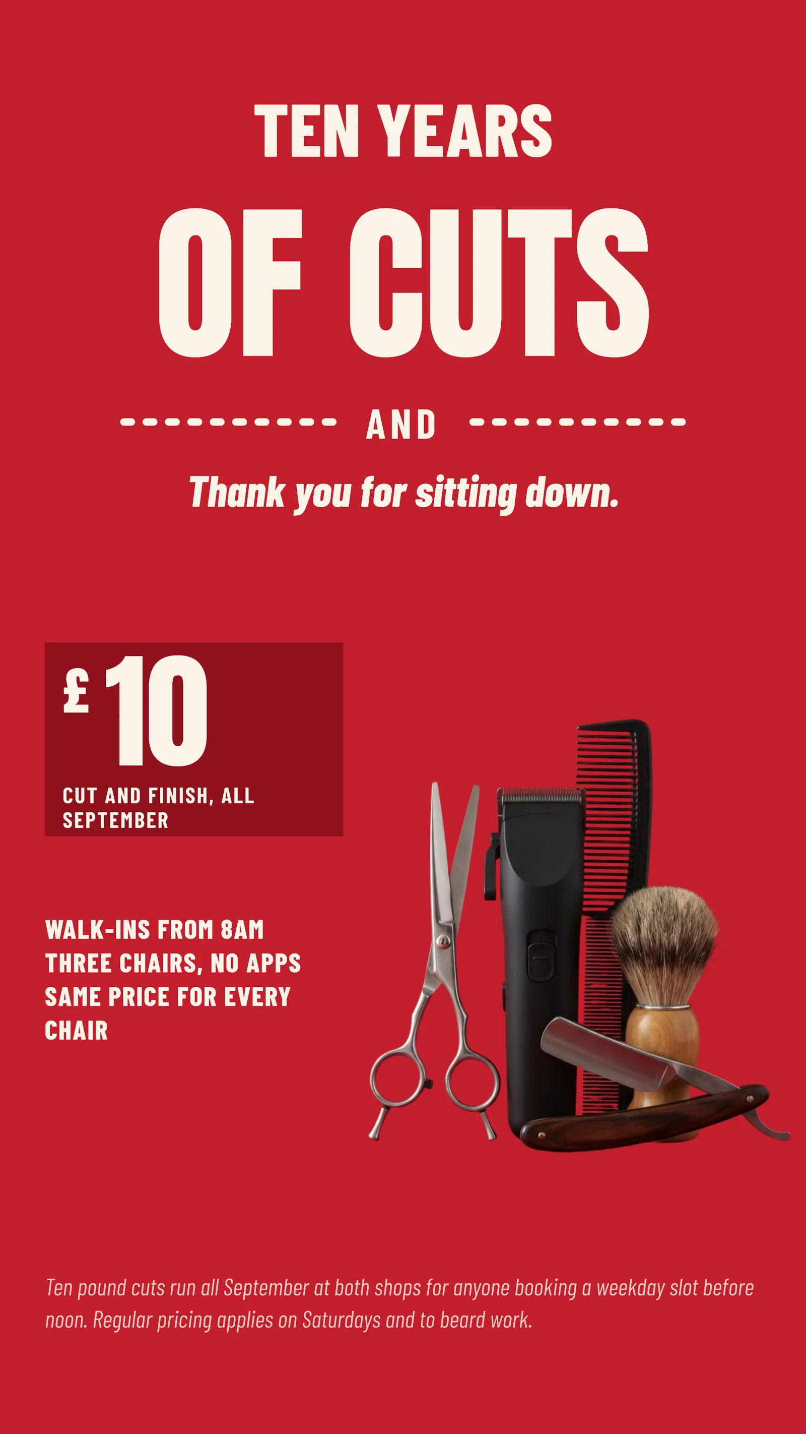 Barbershop Anniversary Poster Ad — 9:16 Instagram ad template
