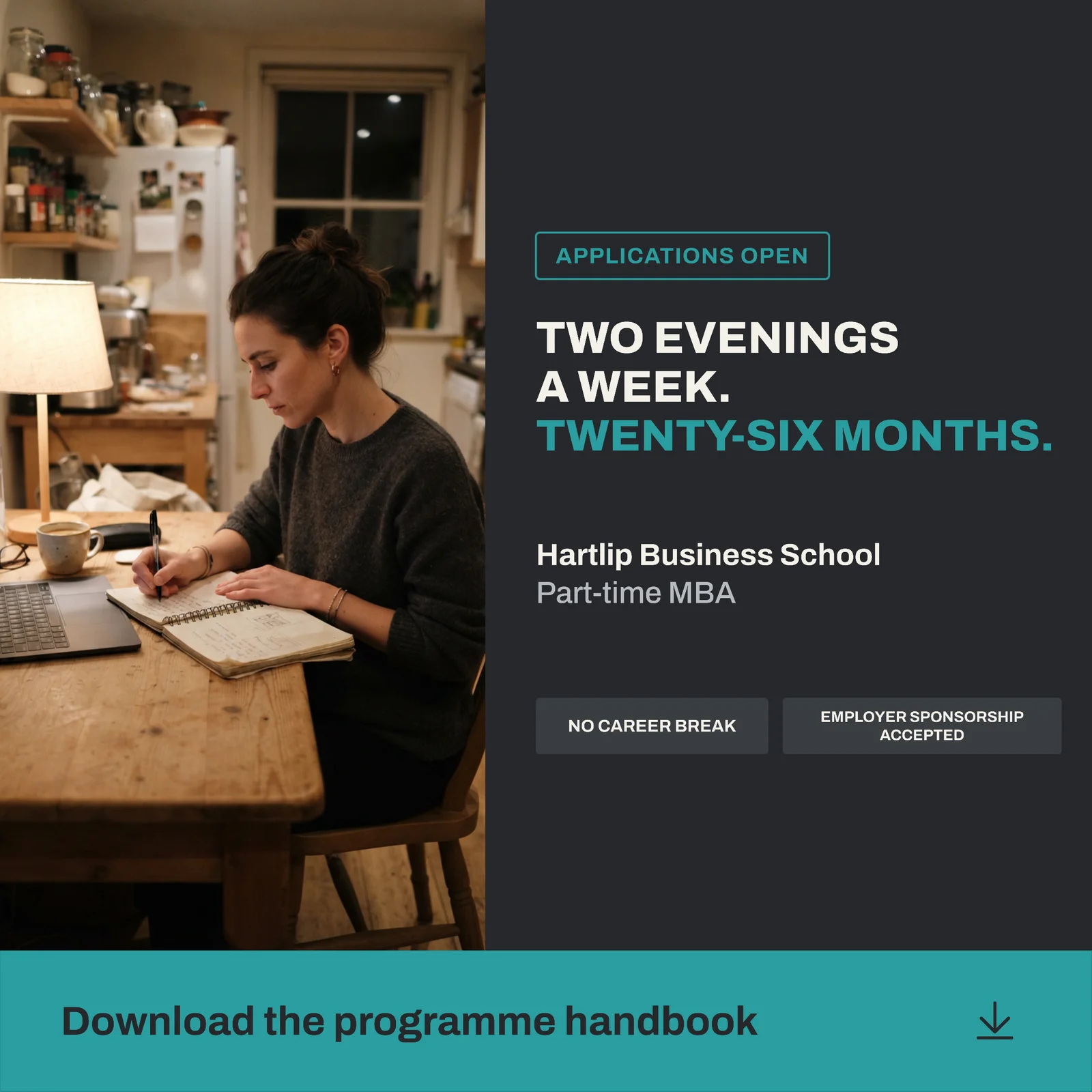 Evening study part-time MBA — 1:1 Instagram ad template