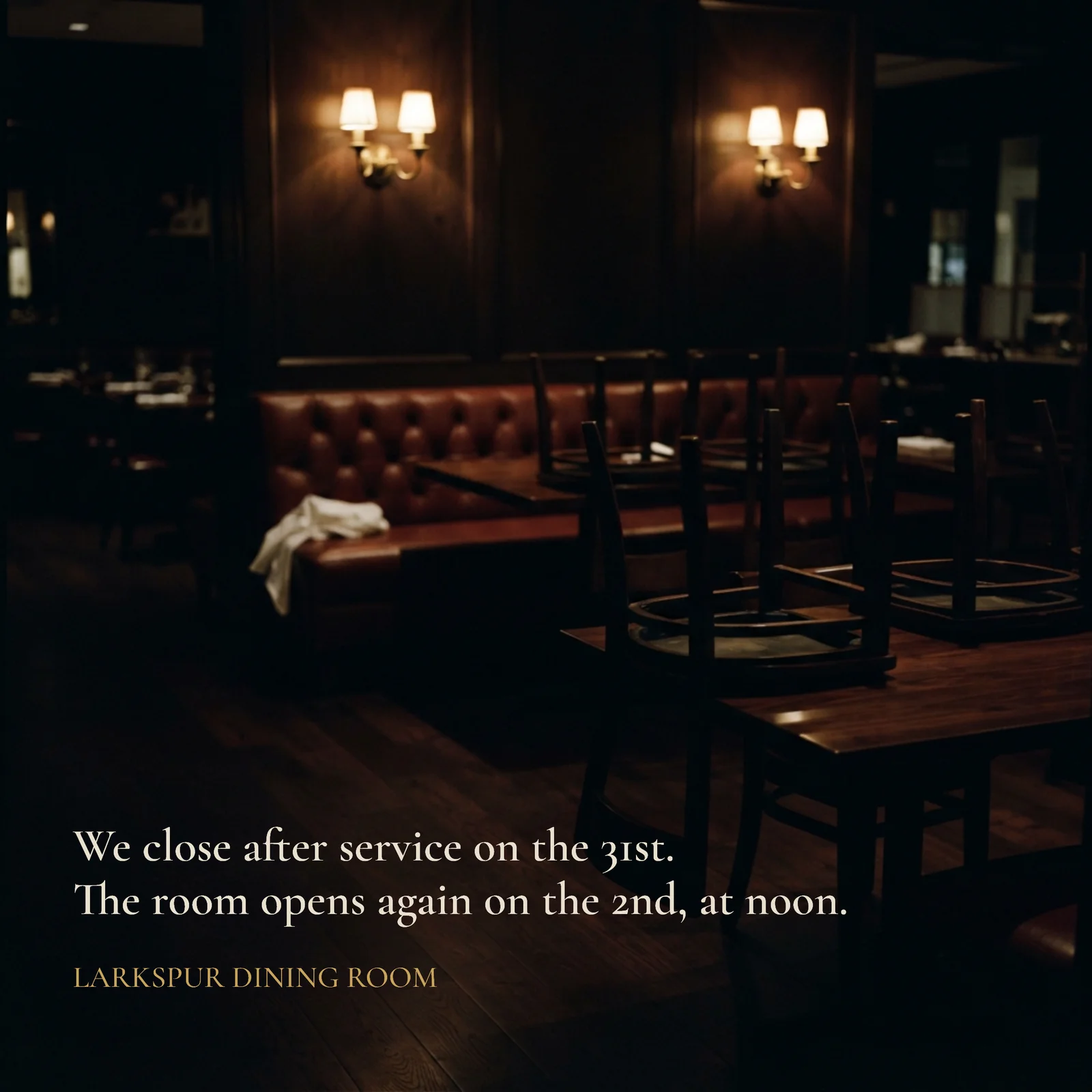 New Year Hours Dining Room Instagram Post — 1:1 Instagram post template
