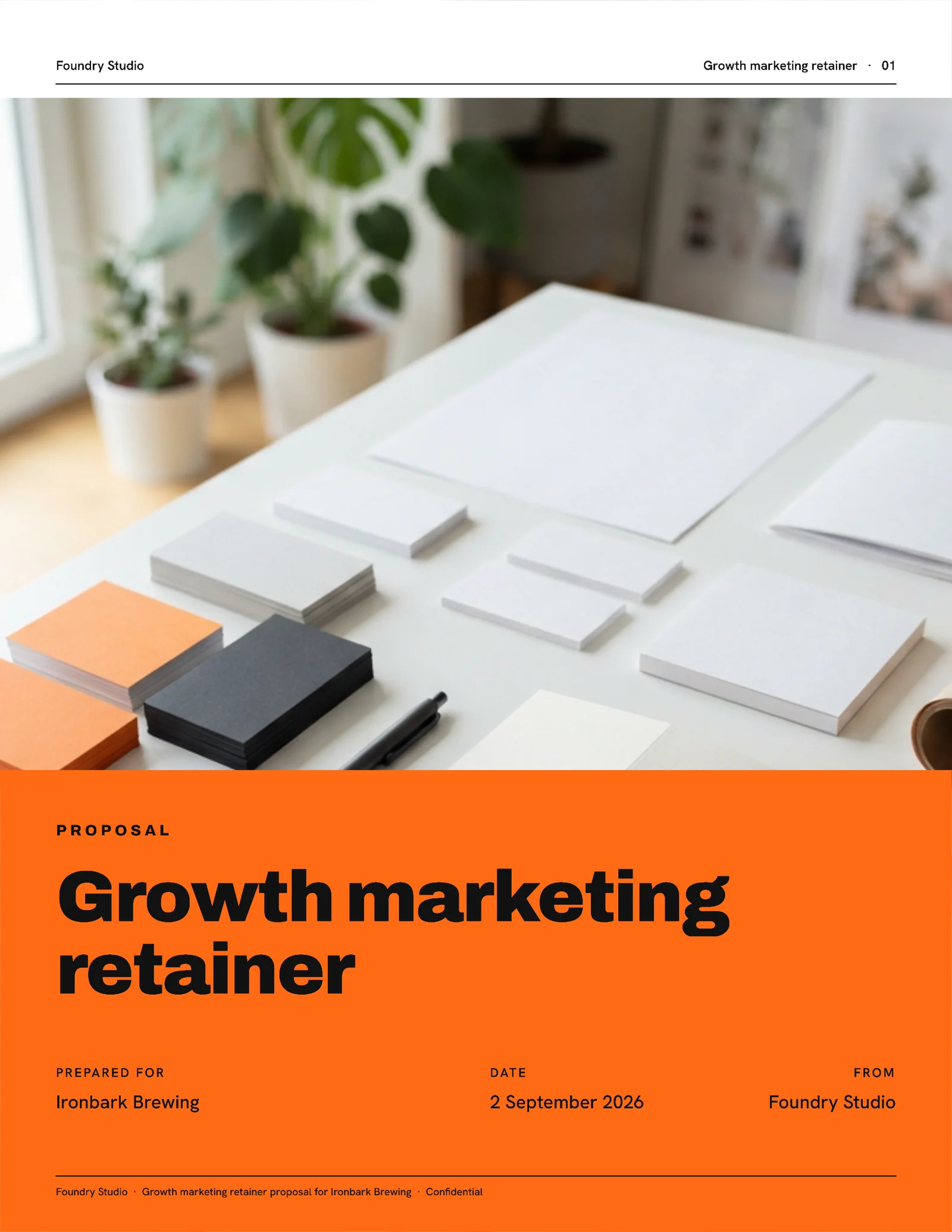 Bold Agency Marketing Retainer Proposal — 3-page Proposal template, page 1 of 3