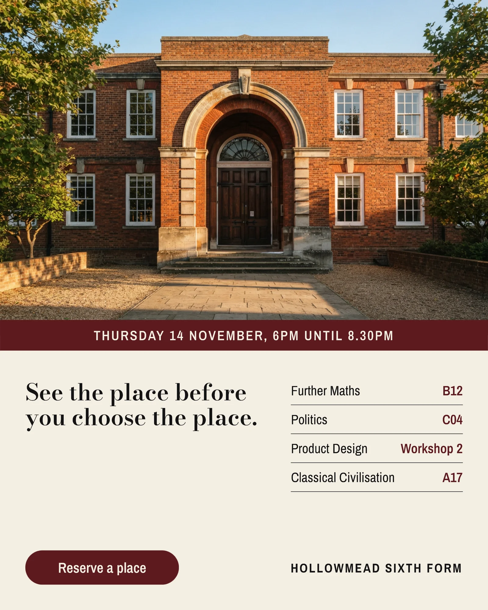 Prospectus Spread Sixth Form Open Evening Instagram Ad — 4:5 Instagram ad template