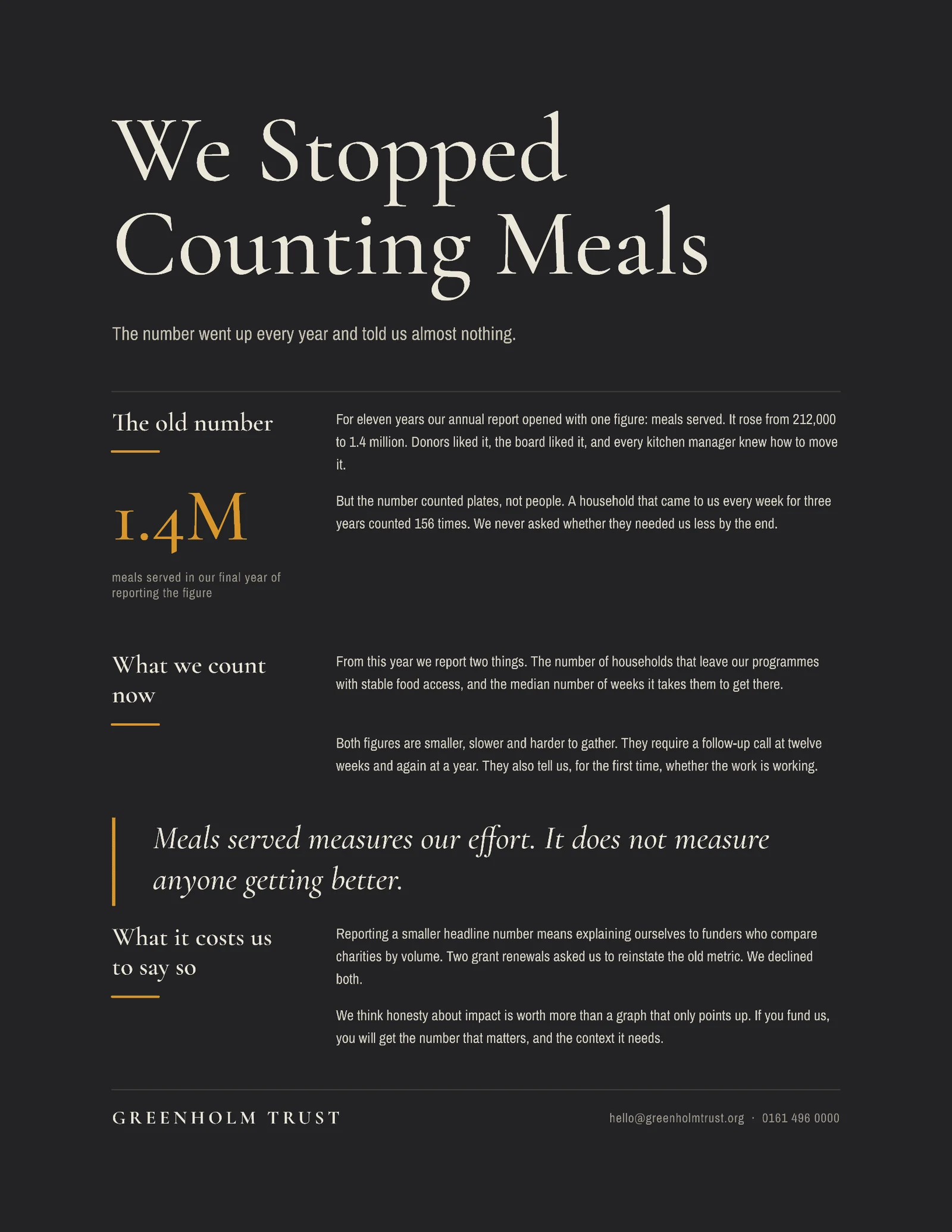Why We Changed The Metric One Pager — 2-page One pager template, page 2 of 2