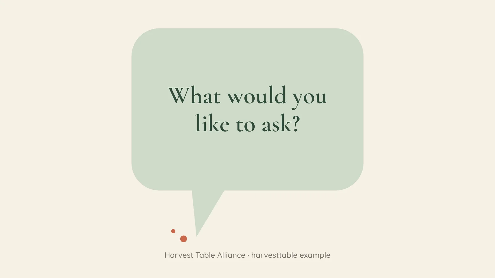 Speech Bubble Questions Slide — 16:9 Slide template