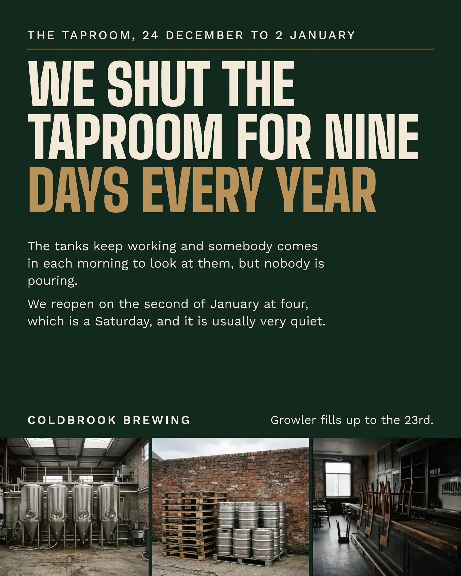 Forest Foot Photo Strip Brewery Taproom Christmas Instagram Post — 4:5 Instagram post template